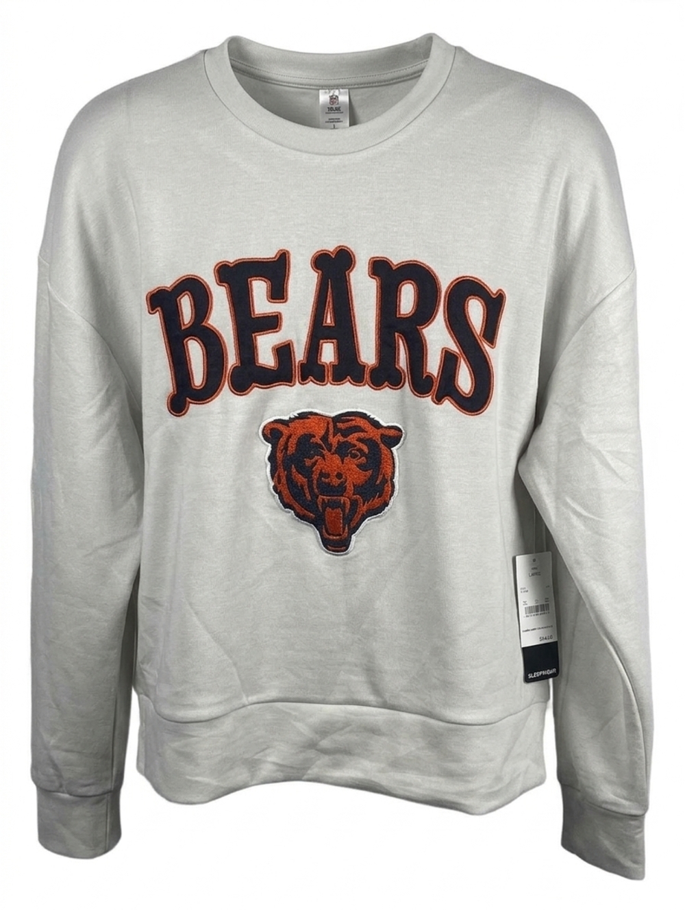 NFL Chicago Bears Women's Sleepwear Sweatshirt, Light Gray, Size Large